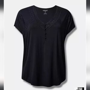 Torrid Black Lace Trim Top